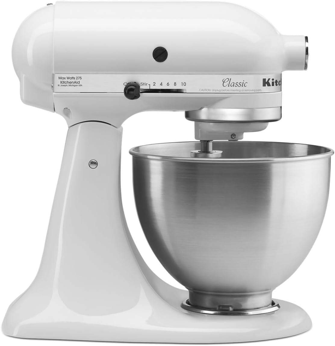 KitchenAid Classic Series 4.5 Quart Tilt-Head Stand Mixer K45SSWH